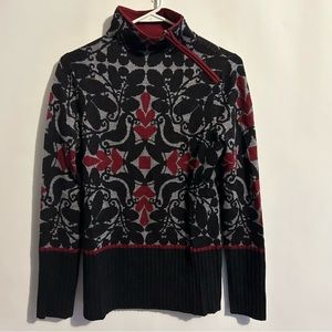 Krimson Klover 100% Wool Sweater Skiing Winter Hearts Size Medium